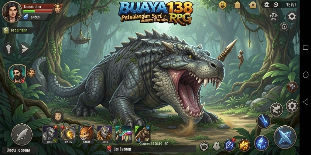 Tangkapan layar gameplay menunjukkan pertarungan epik di BUAYA138.