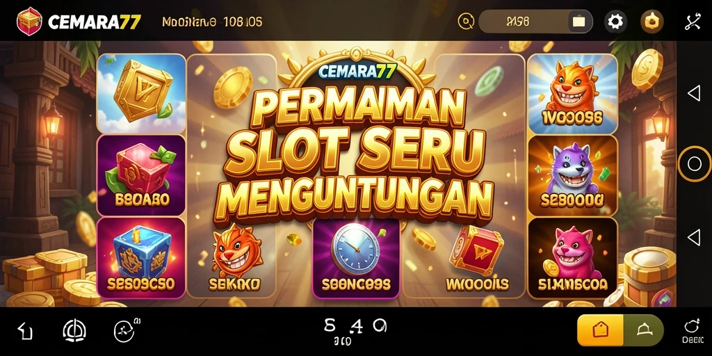 Tampilan utama gameplay CEMARA77 yang menampilkan mesin Slot yang mengasyikkan.