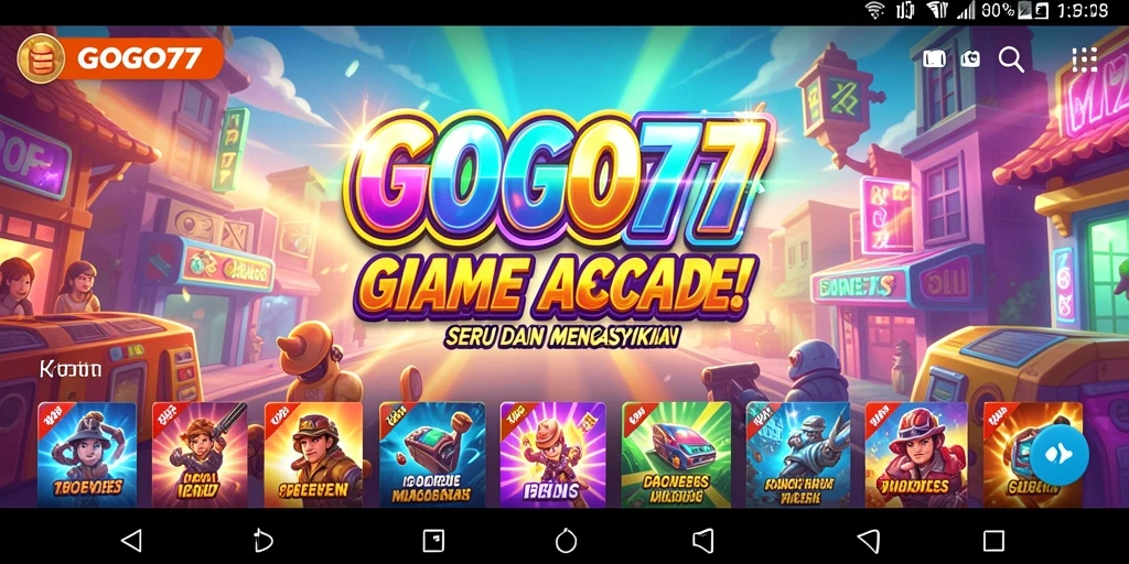 Screenshot GOGO77 menampilkan momen seru dalam permainan Arcade.