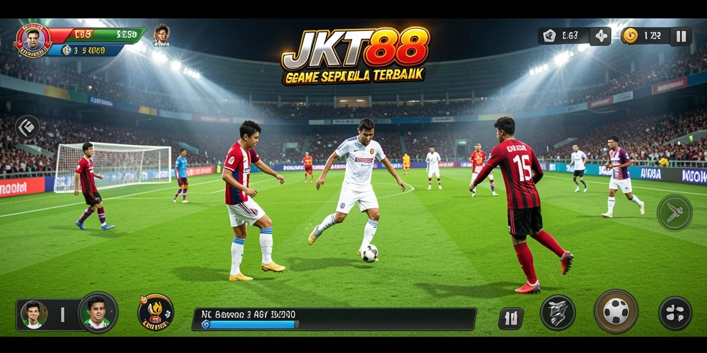 Screenshot JKT88 menampilkan aksi intens dalam pertandingan sepak bola.