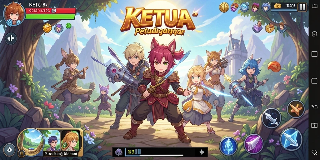 Screenshot KETUA menampilkan aksi seru dalam game Anime.