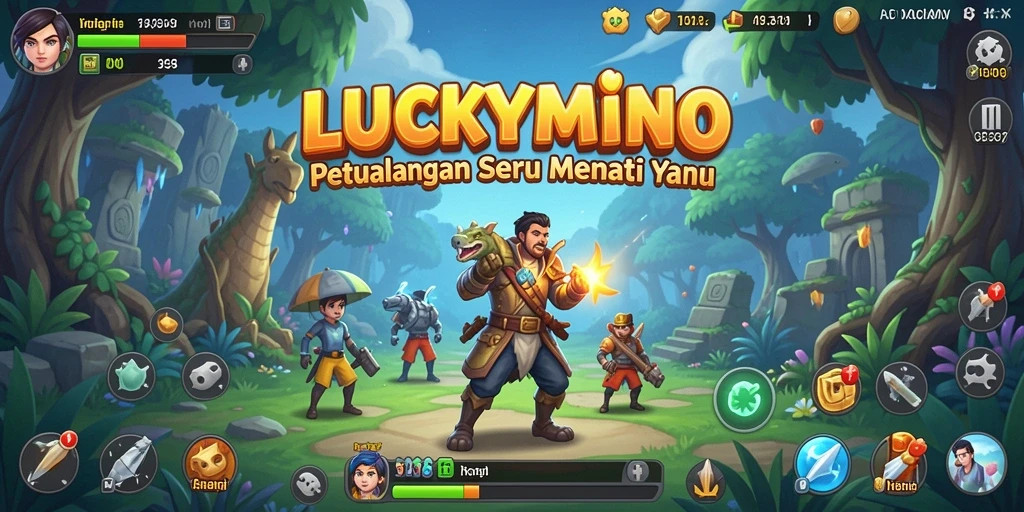 Tampilan gameplay seru dari LUCKYMINO yang mengasyikkan.
