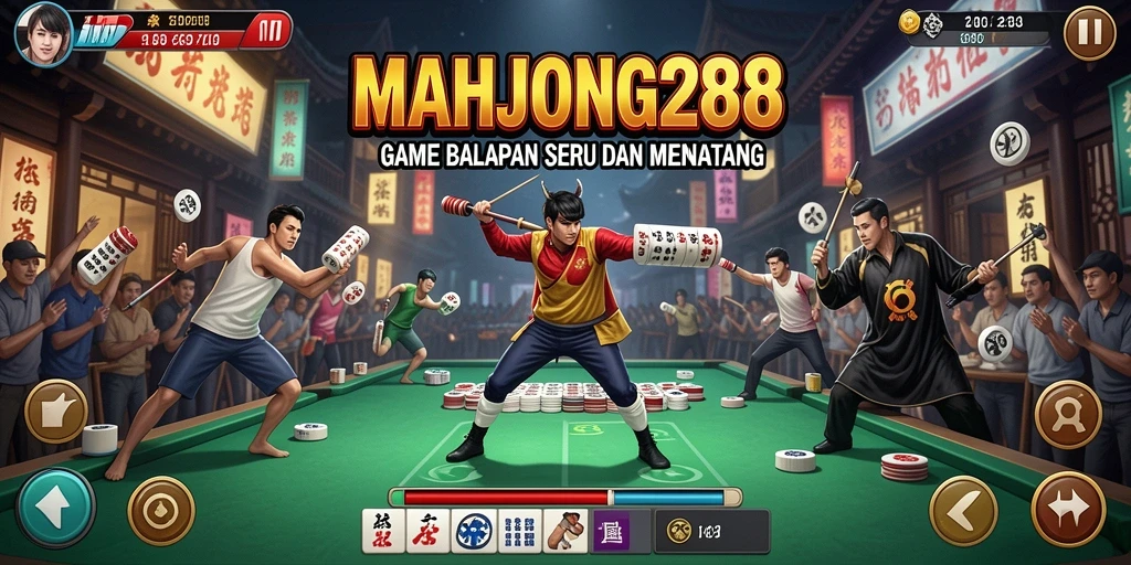 Tampilan gameplay balapan yang mengasyikkan di MAHJONG288.