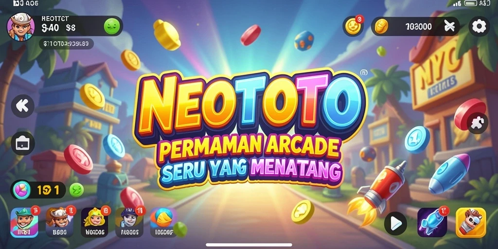 Screenshot NEOTOTO menampilkan karakter melawan rintangan dengan grafis menarik.