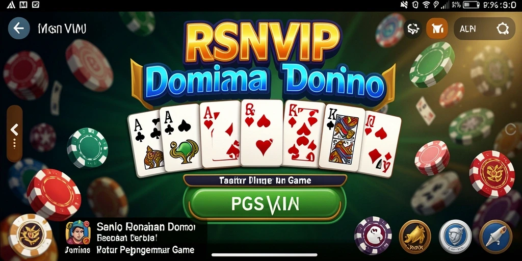 Screenshot utama RSNVIP yang menampilkan gameplay menarik di dalam aplikasi Domino.