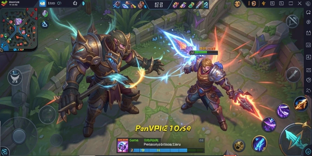 Tampilan screenshot gameplay RVIP5 menampilkan pertarungan tim yang seru.