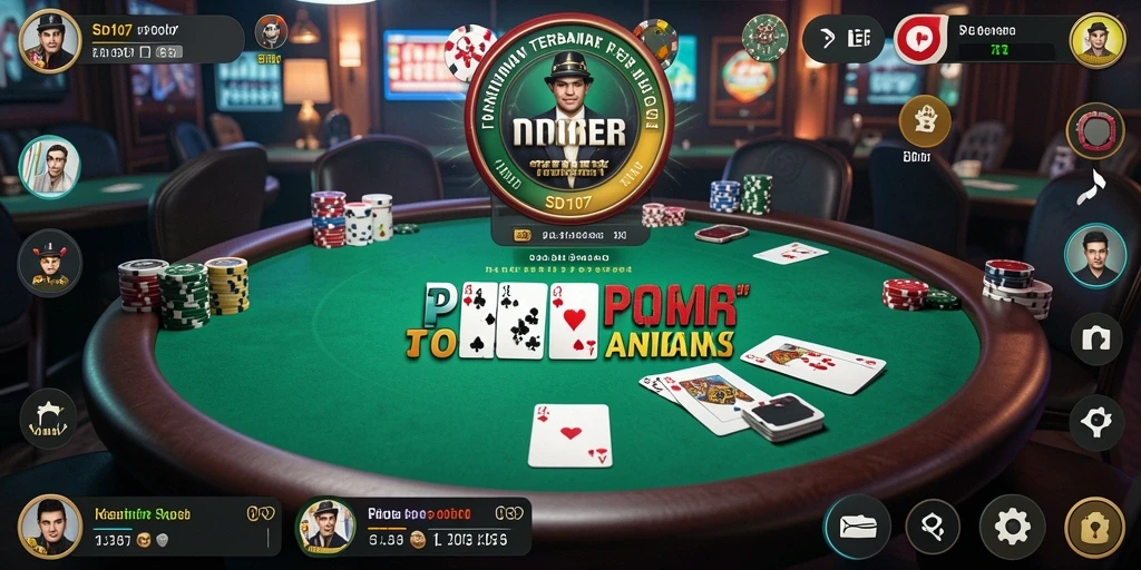 Tampilan gameplay SD107 menunjukkan keseruan permainan Poker.