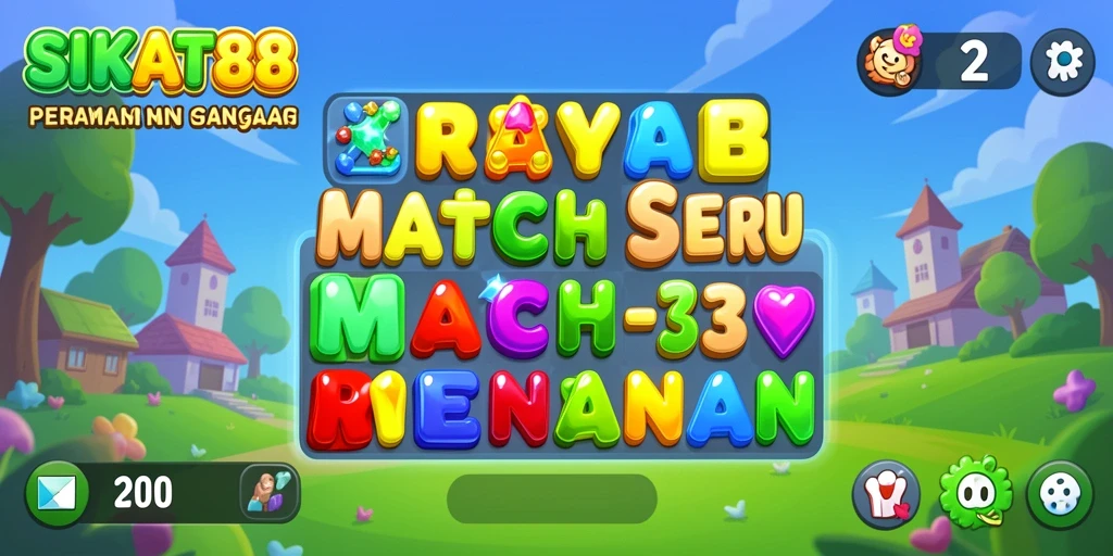 Screenshot SIKAT88 menampilkan gameplay Match-3 yang seru dan interaktif.
