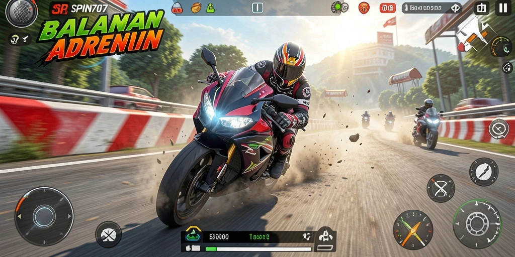 Tampilan menegangkan saat balapan motor di SPIN707.