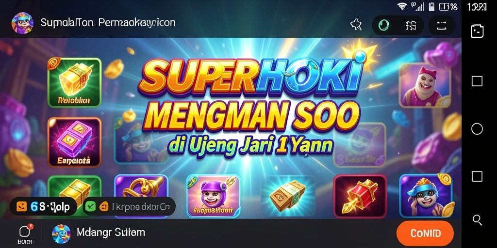 Screenshot gameplay <strong>SUPERHOKI</strong> menunjukkan pengalaman permainan Slot yang seru.